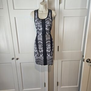 Rampage Black and White Sleeveless Mini Dress